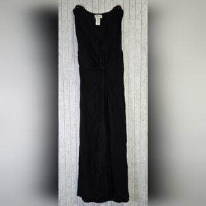L*Space Black Maxi Dress Small Knot Front Resort Beach Cover Up Slit